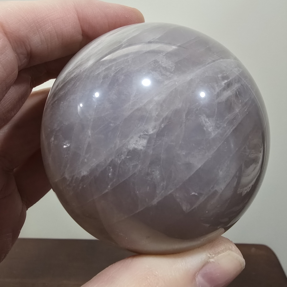 1.1 lbs Black Moonstone Crystal Sphere 71mm - Picture 15 of 17